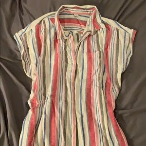 Striped shirt sleeve dress